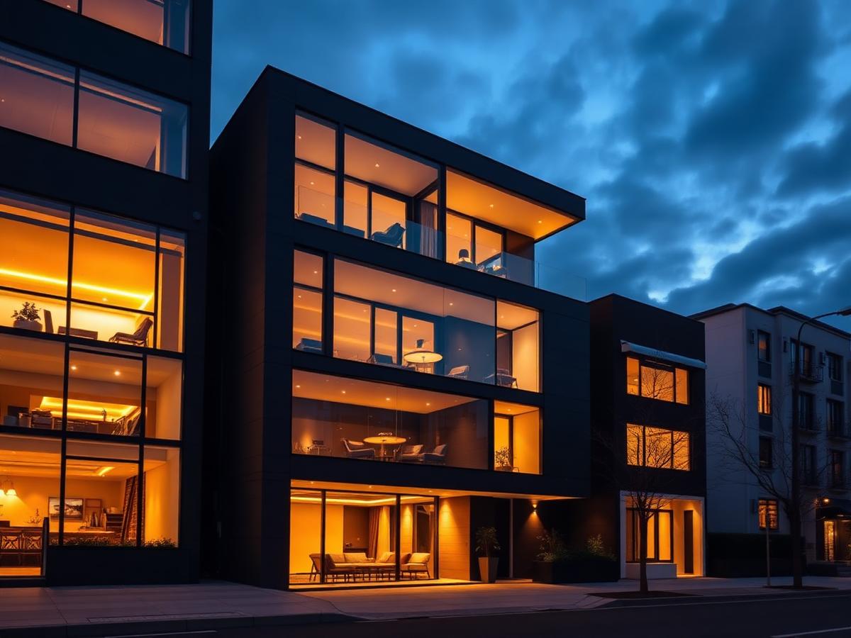 An Airnite-managed property at dusk